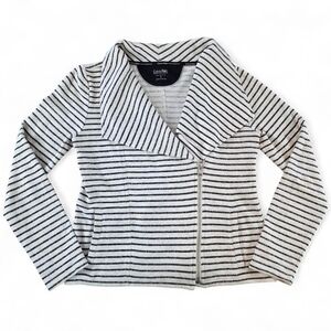 Calvin Klein Performance Striped Zip Jacket Women’s Small Quick Dry Black Grey